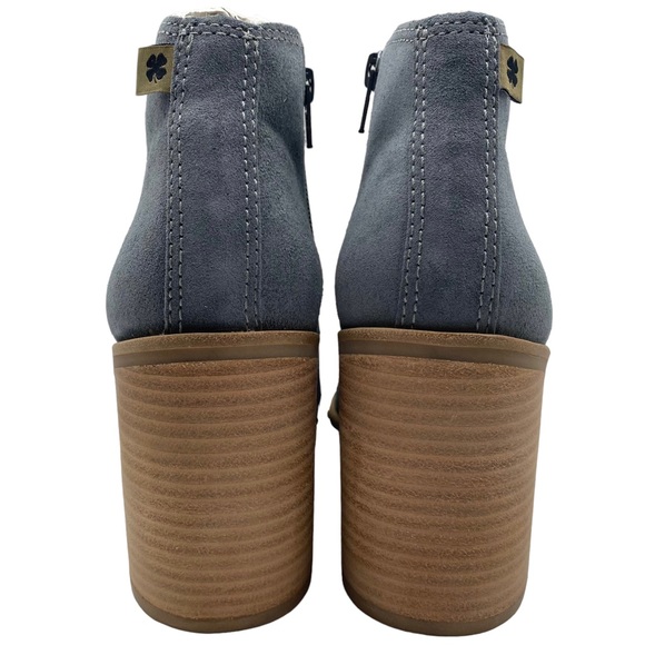 Lucky Brand Boots Pellyon Blue Suede Leather Block Heel Ankle Spring Casual NEW - Picture 7 of 12